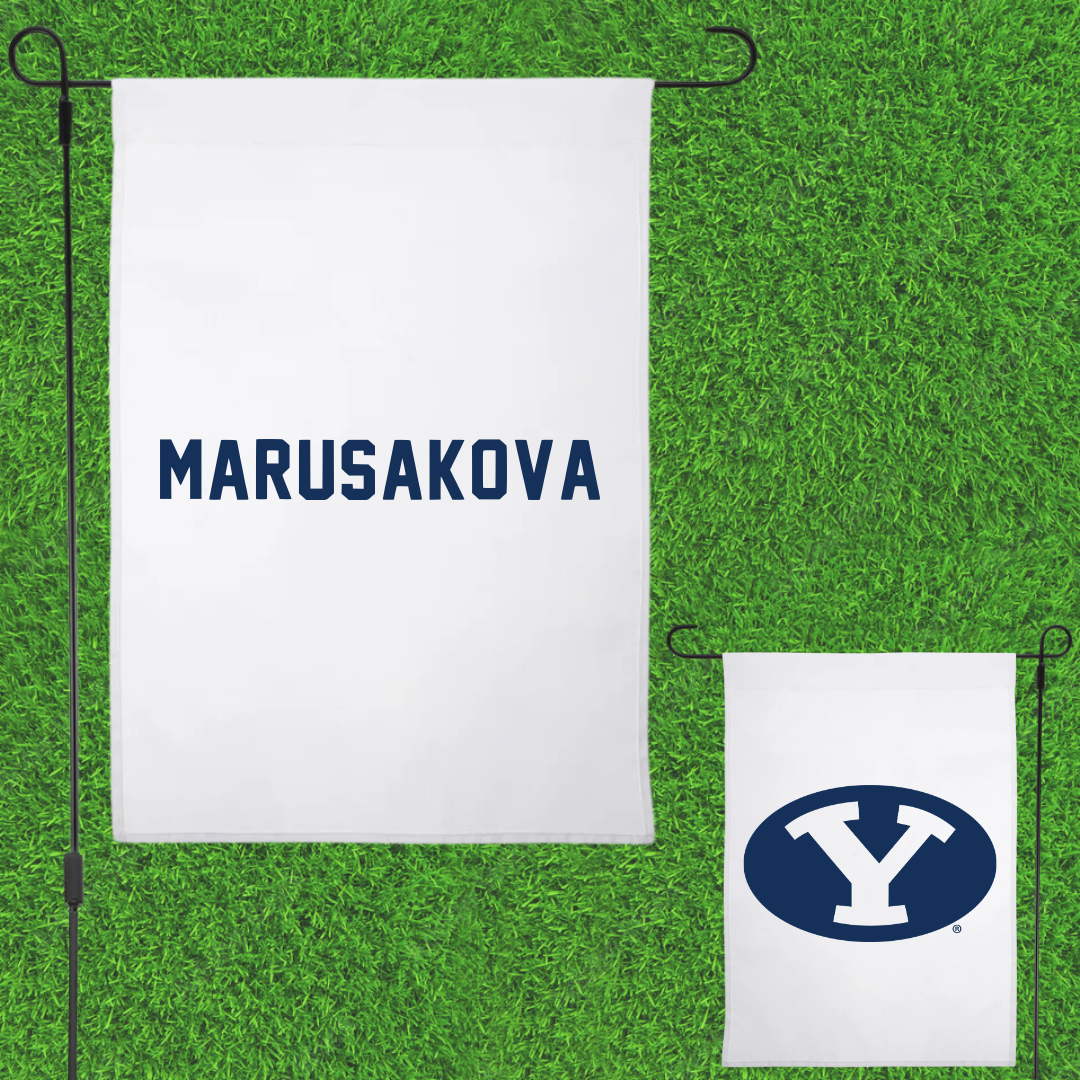 Brigham Young University Swimming & Diving White Garden Flag - Emma Marusakova