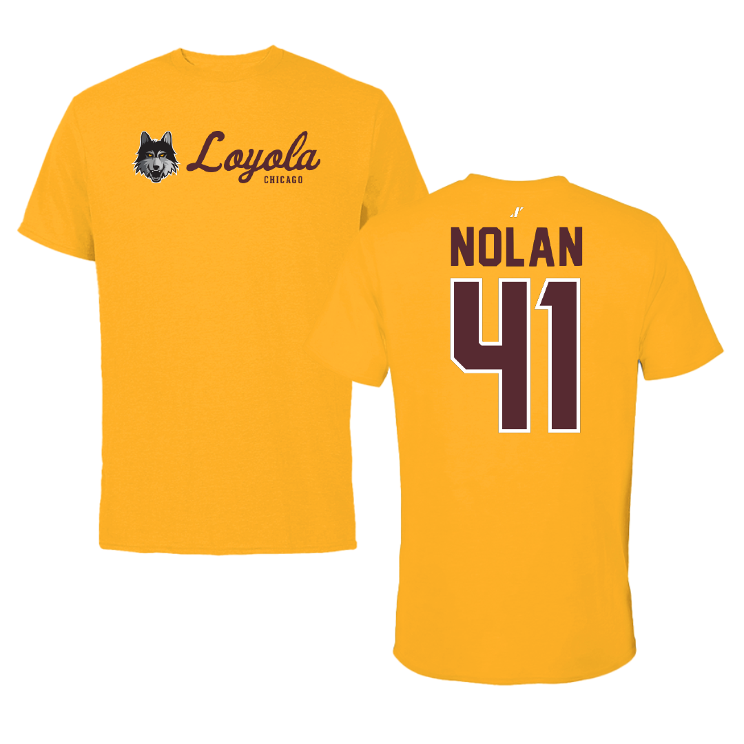 Loyola University-Chicago Basketball Gold General Performance Tee - #41 Emma Nolan