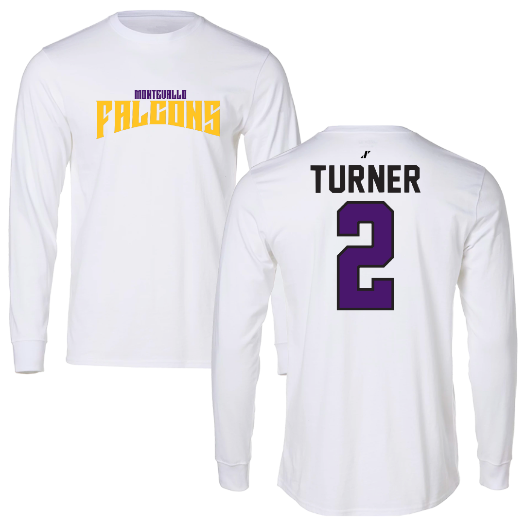 University of Montevallo Baseball White Classic Long Sleeve - #2 McGwire Turner