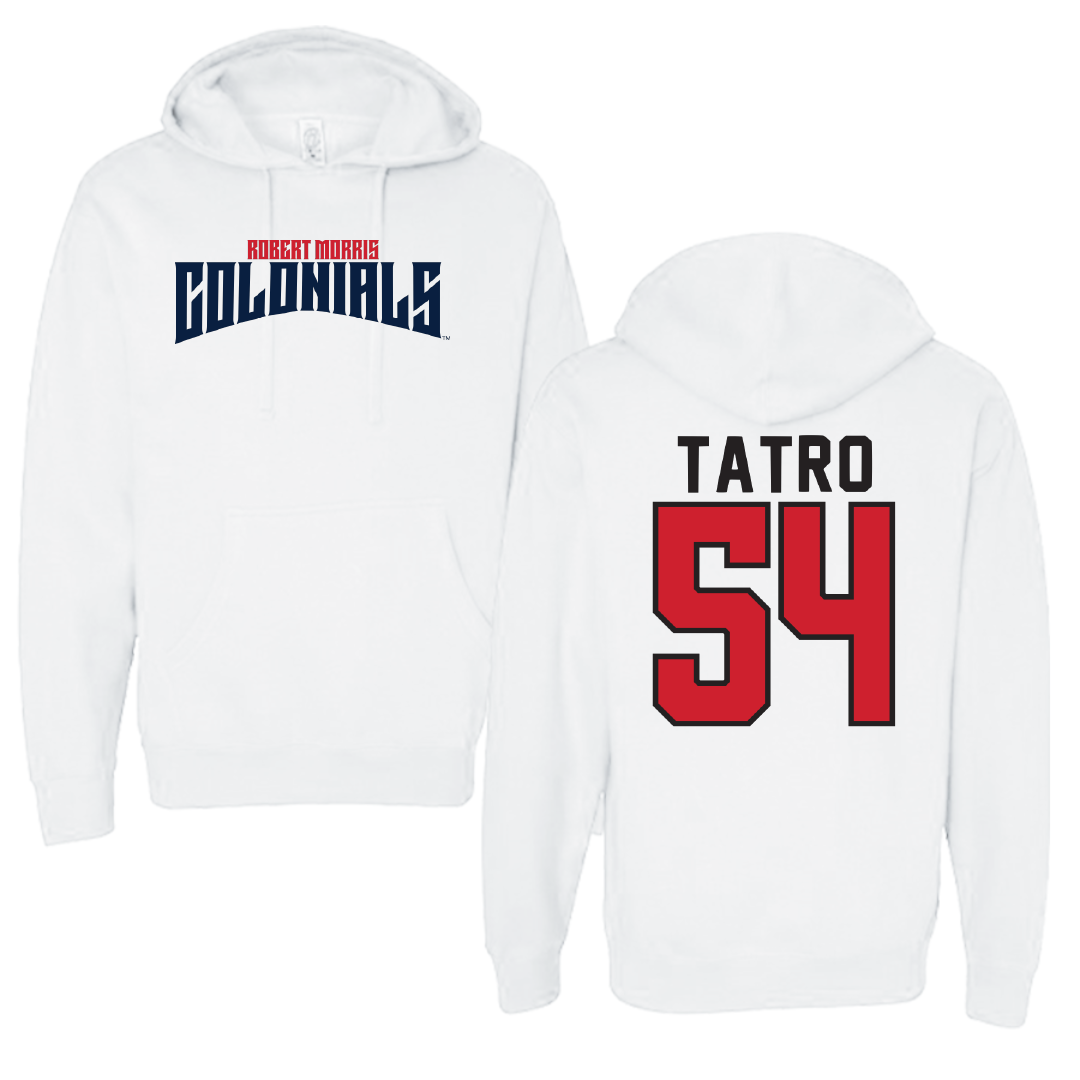 Robert Morris University Softball White Classic Hoodie - #54 Kailani Tatro