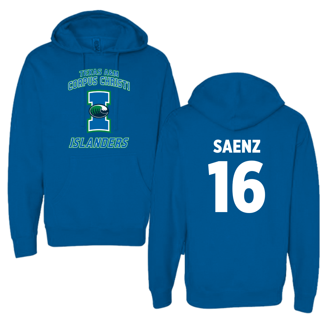 Texas A&M University-Corpus Christi Softball Blue Hoodie - #16 Ariella Saenz