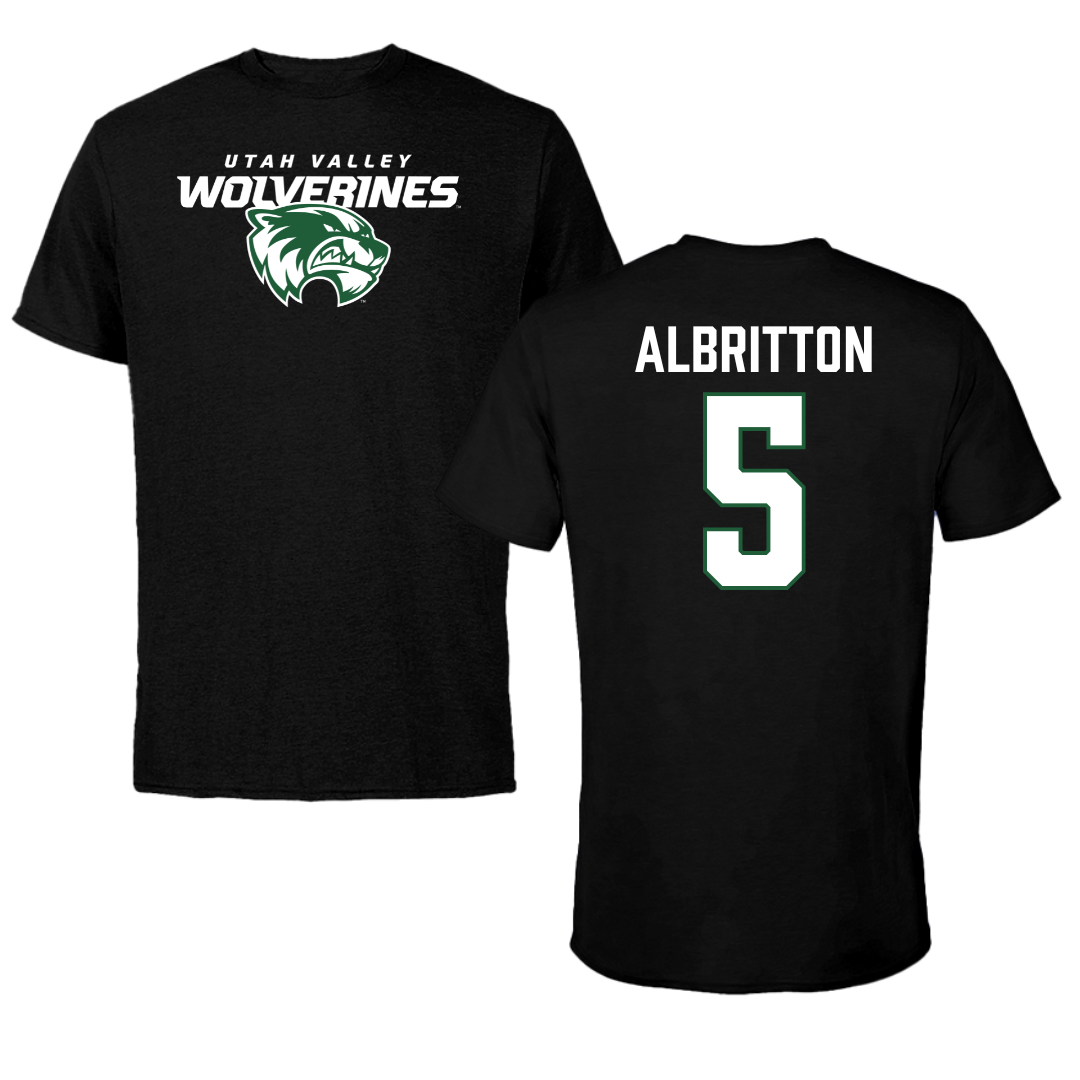 Utah Valley University Softball Black Wolverines Performance Tee - #5 Danyé Albritton