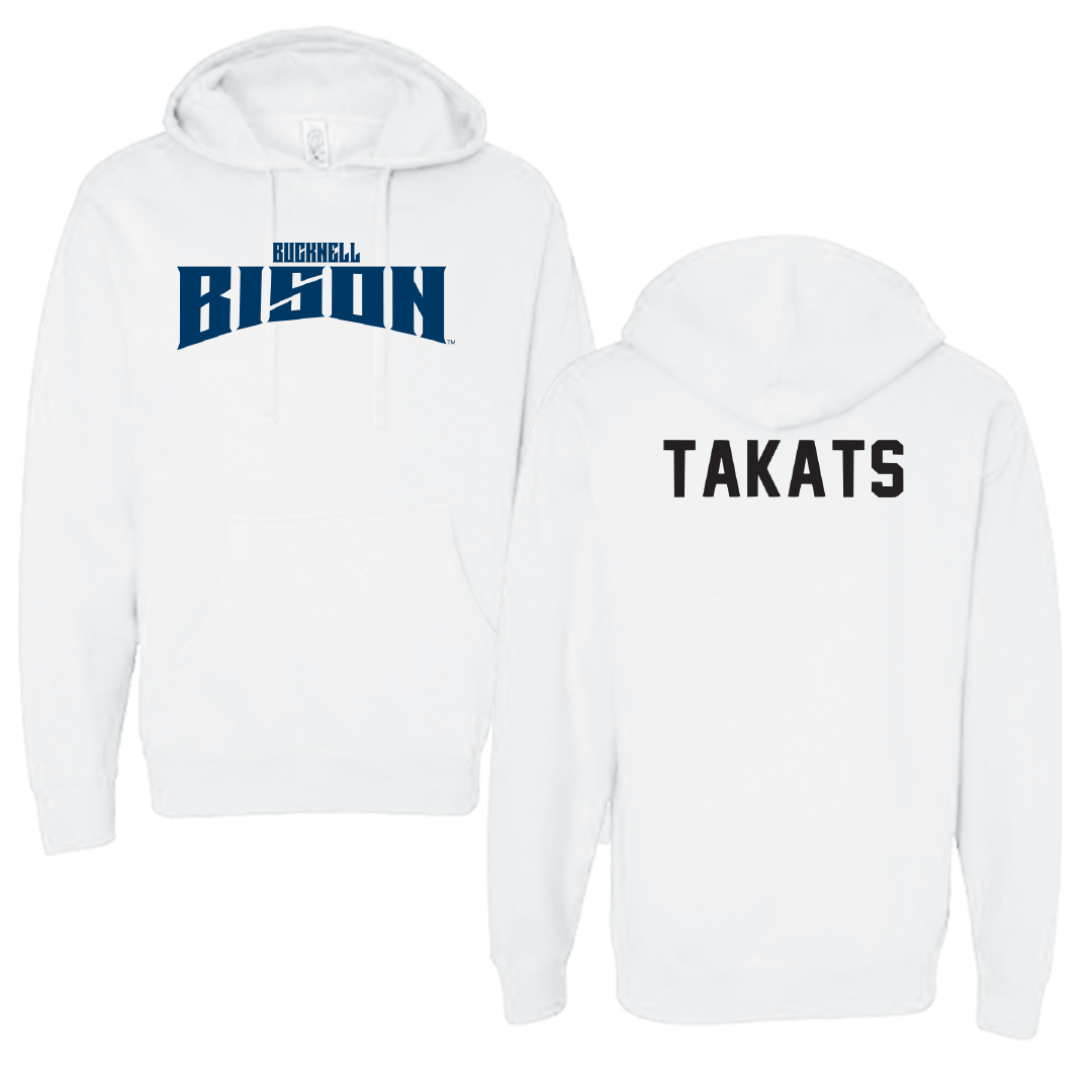 Bucknell University Wrestling White Classic Hoodie - Myles Takats