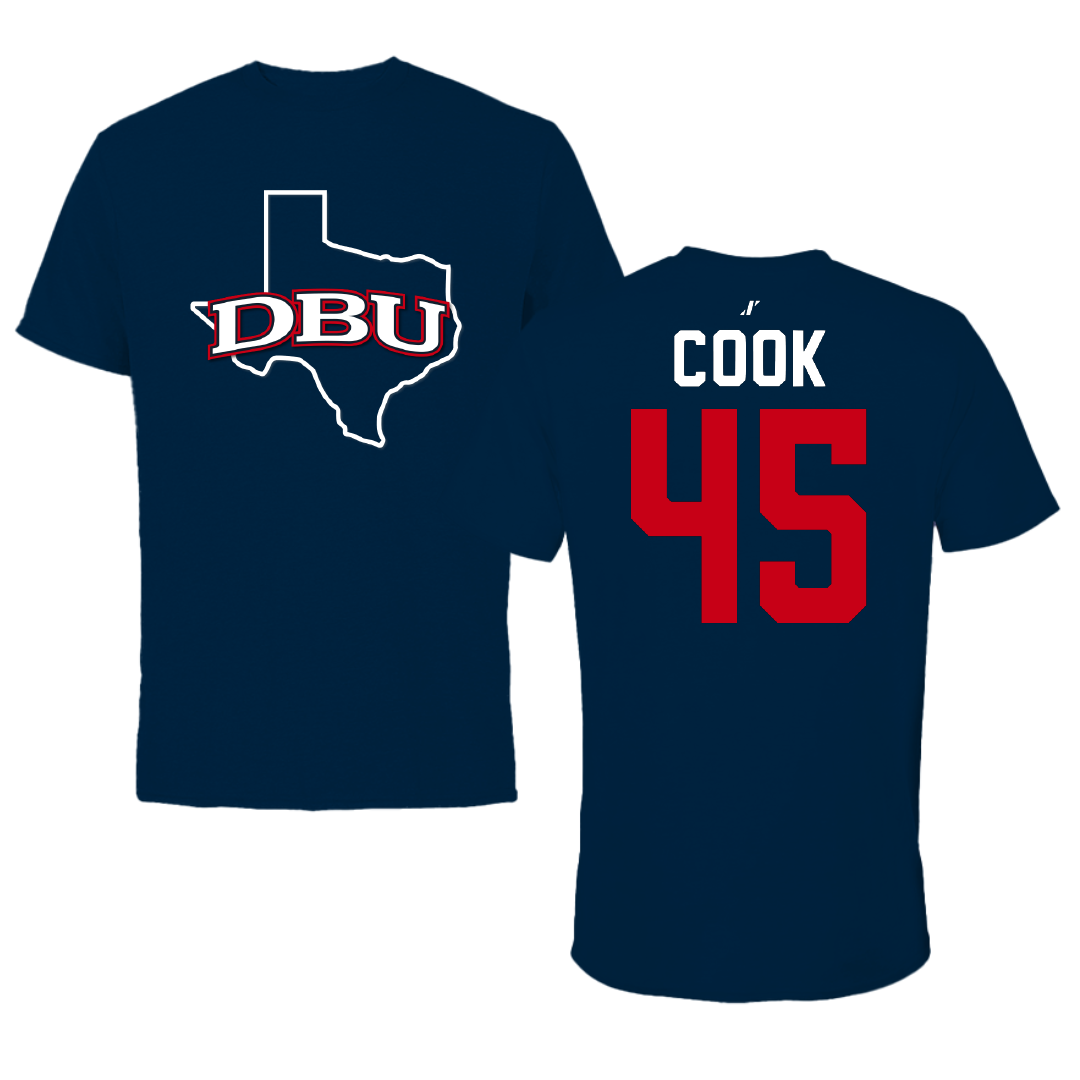 Dallas Baptist University STUNT Navy State Tee - #45 Janae Cook