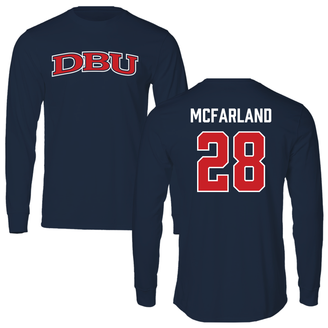 Dallas Baptist University Soccer Navy DBU Long Sleeve - #28 Riley McFarland