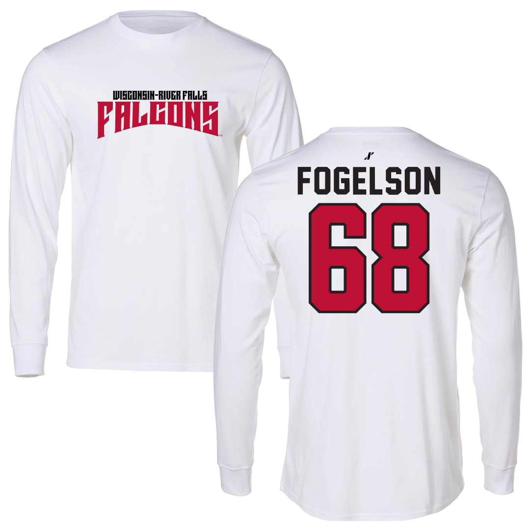 University of Wisconsin-River Falls Football White Classic Performance Long Sleeve - #68 Blake Fogelson