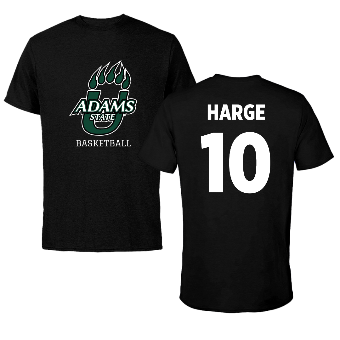 Adams State University Basketball Black State Tee - #10 John Harge