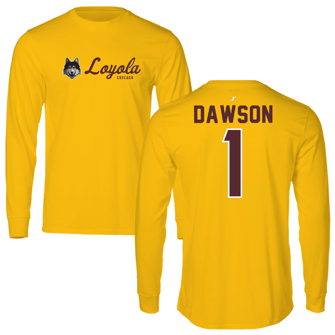 Loyola University-Chicago Basketball Gold General Performance Long Sleeve - #1 Jayden Dawson