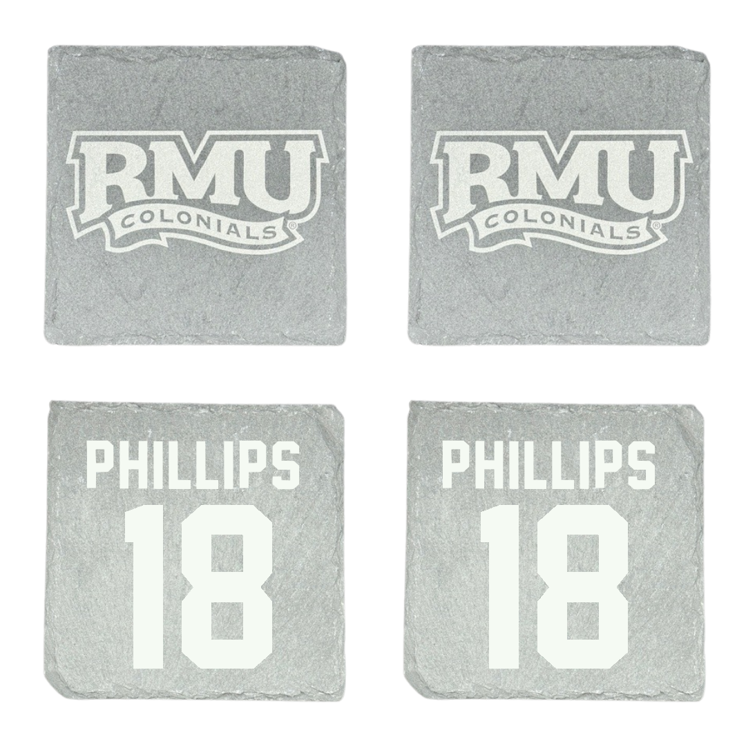 Robert Morris University Ice Hockey Stone Coaster (4 Pack)  - #18 Jersey Phillips