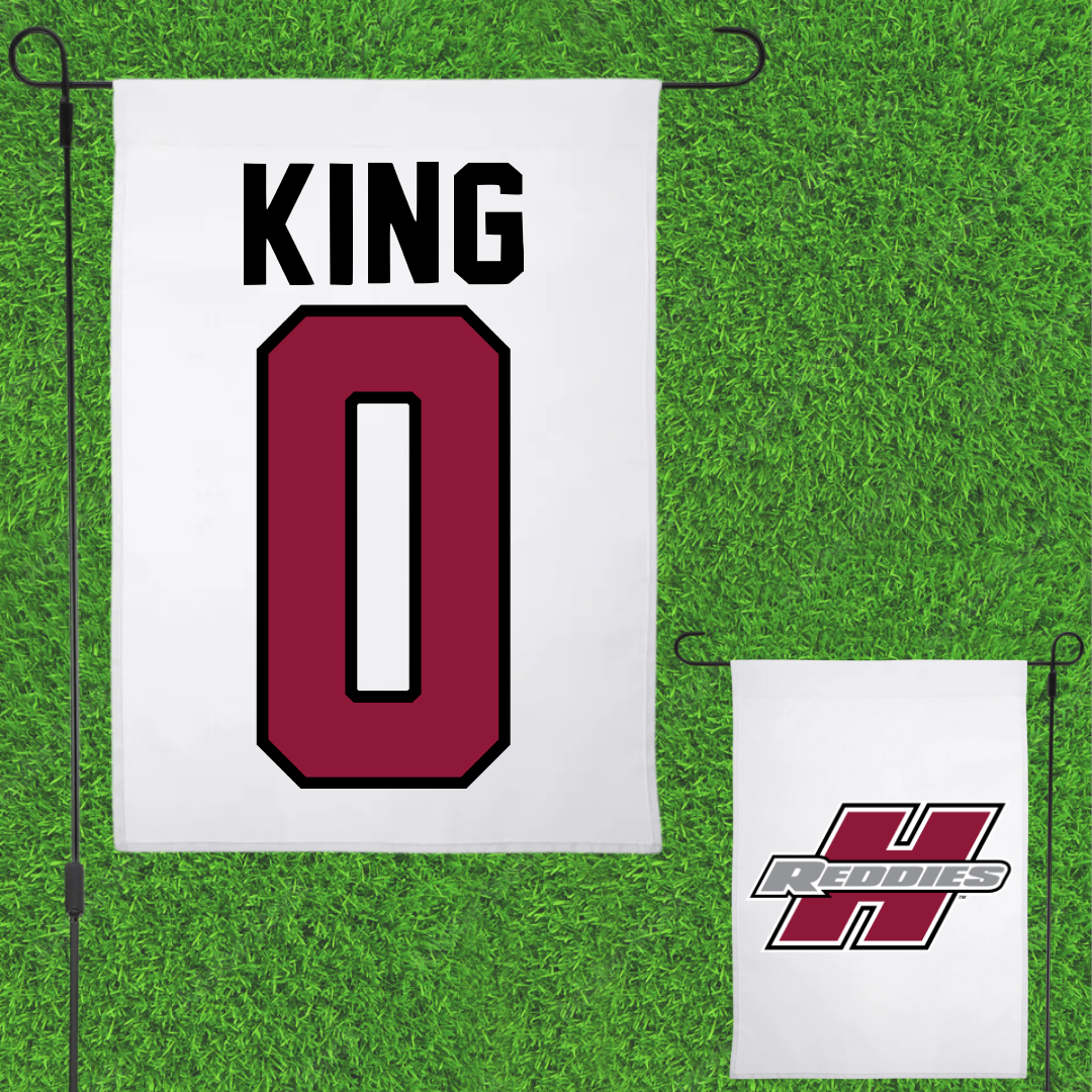 Henderson State University Basketball White Garden Flag - #0 Clarence King