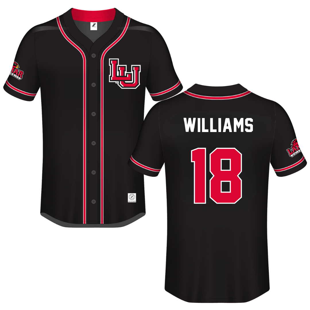 Lamar University Black Button-Down Jersey - #18 Zach Williams