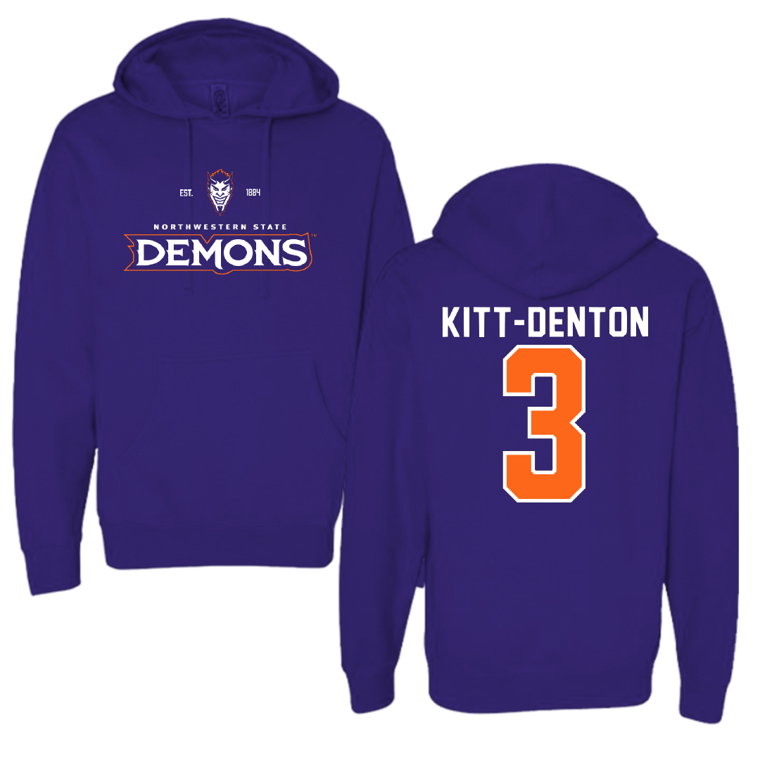 Northwestern State University Football Purple General Hoodie - #3 Myles Kitt-Denton