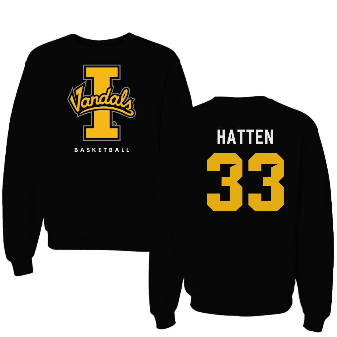 University of Idaho Basketball Black Crewneck - #33 Jack Hatten