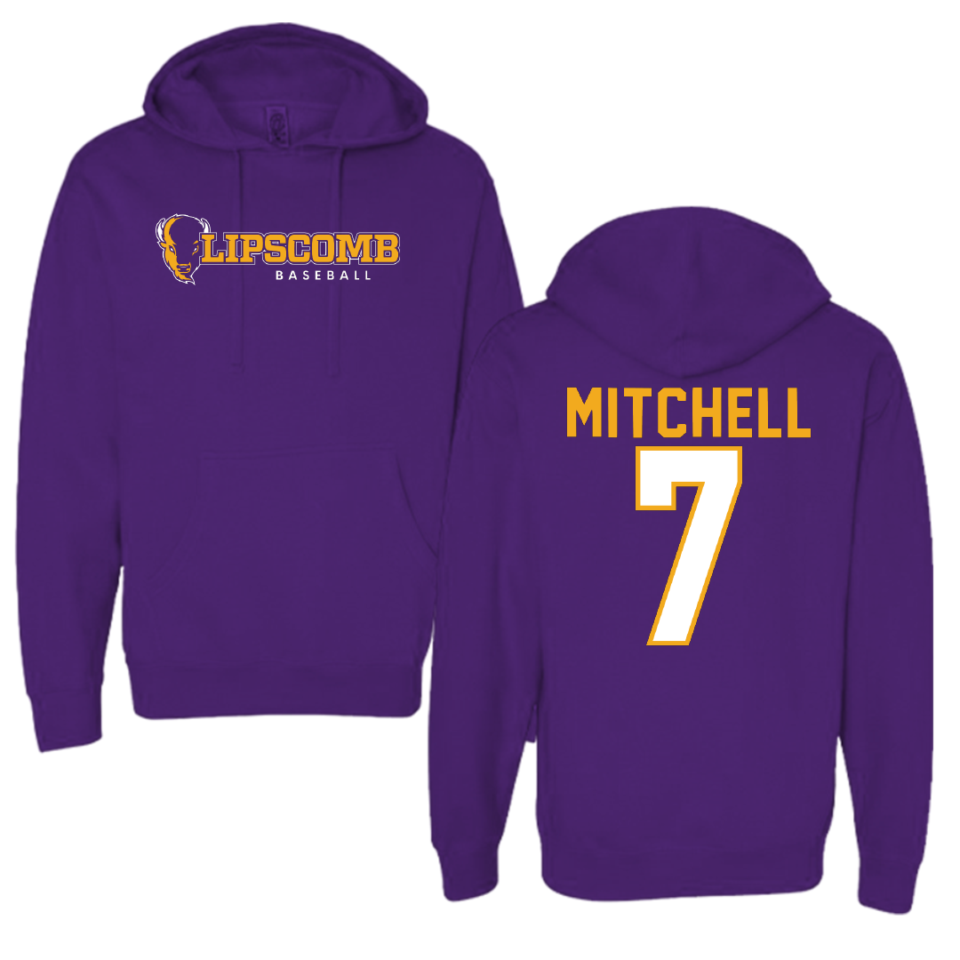 Lipscomb University Baseball Purple Block Hoodie - #7 Joey Mitchell