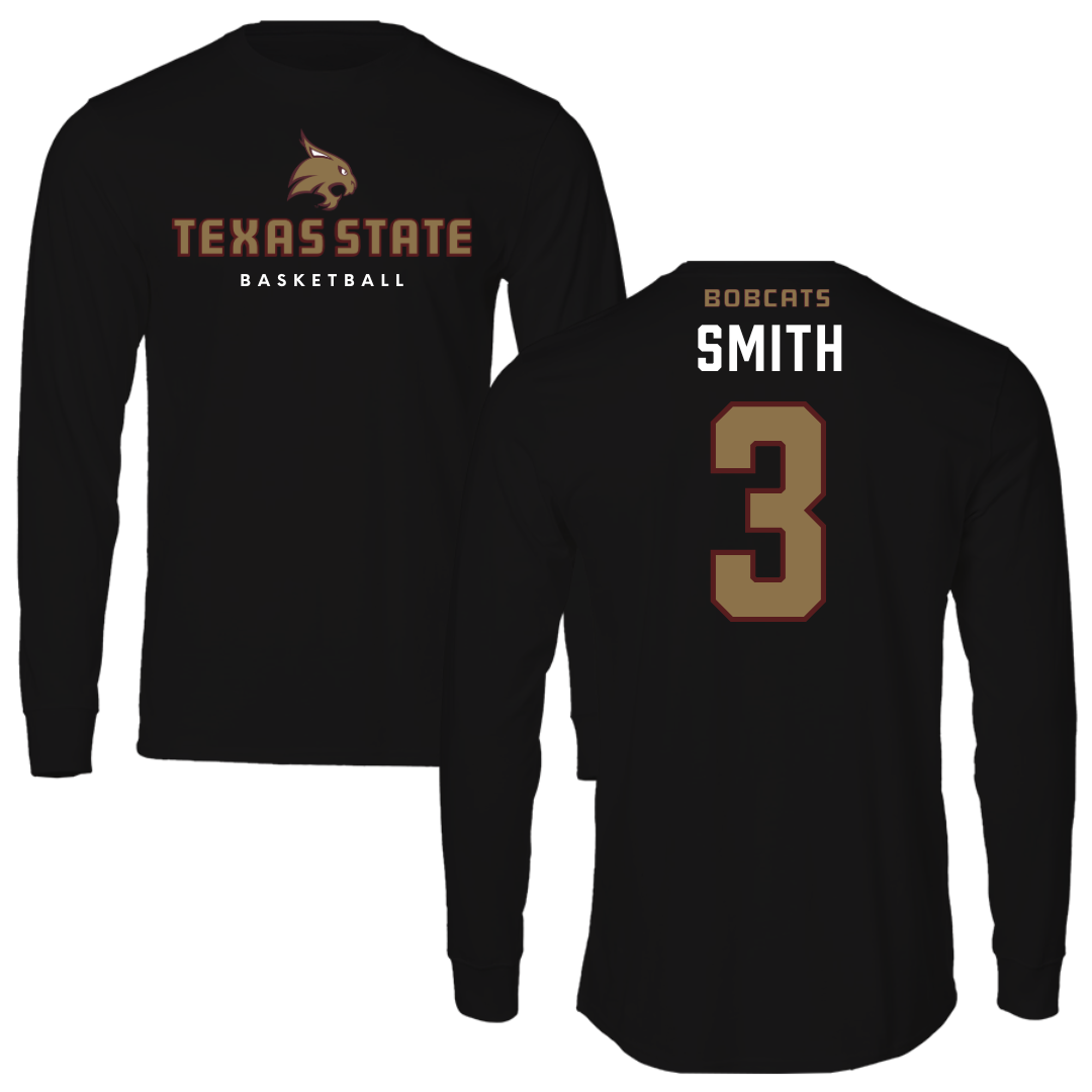 Texas State University Basketball Black Performance Long Sleeve - #3 Crystal Smith