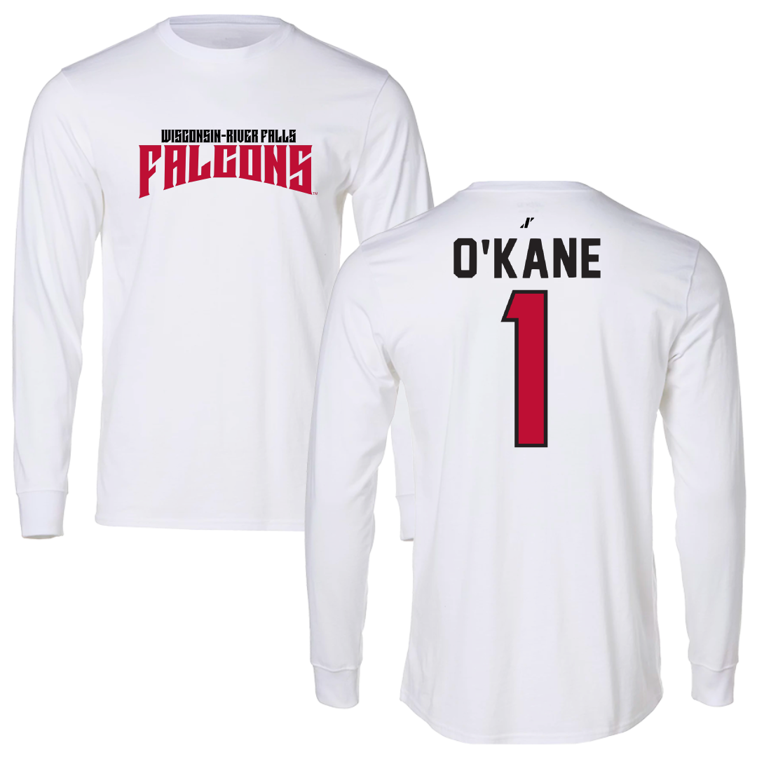 University of Wisconsin-River Falls Ice Hockey White Classic Performance Long Sleeve - #1 Jordan O'Kane