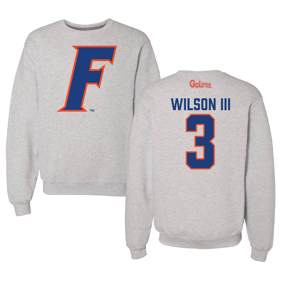University of Florida Football Gray Crewneck - #3 Eugene Wilson III