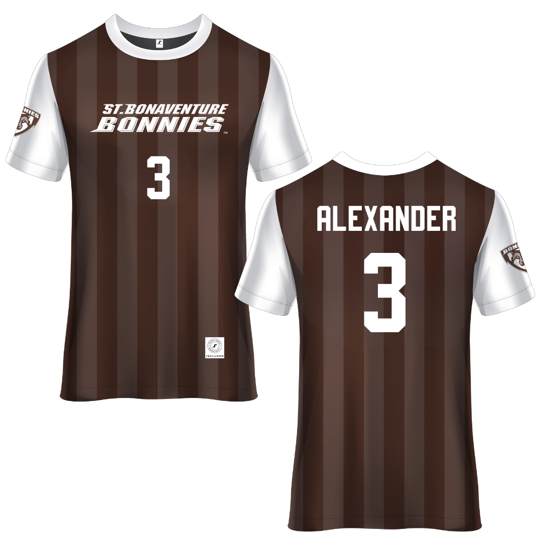 St. Bonaventure University Brown Soccer Jersey - #3 Chanel Alexander
