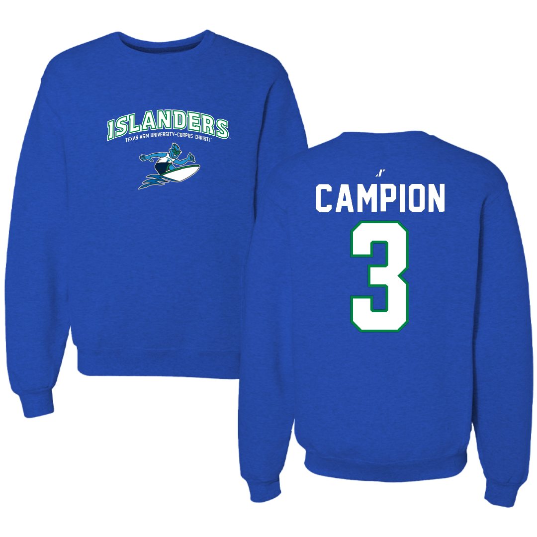 Texas A&M University-Corpus Christi Softball Blue General Crewneck - #3 Sidney Campion