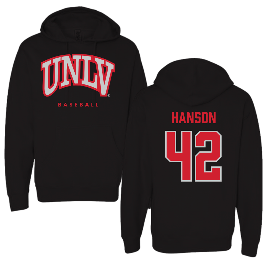 University of Nevada-Las Vegas Baseball Black Hoodie - #42 Jordan Hanson