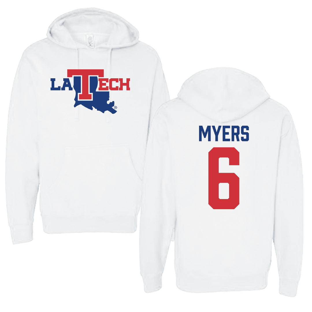 Louisiana Tech University Baseball White Hoodie - #6 Adarius Myers