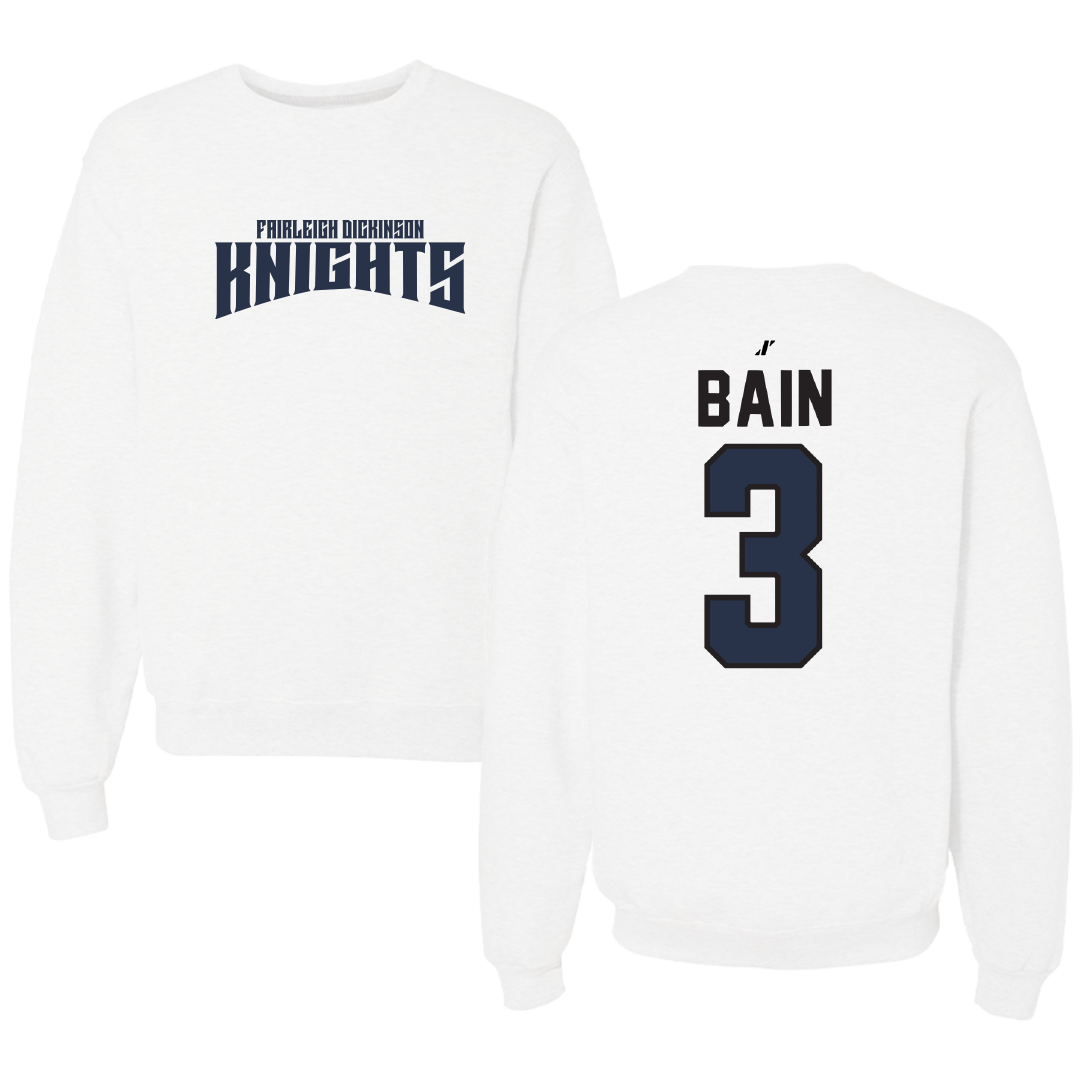 Fairleigh Dickinson University-Metropolitan Campus Volleyball White Classic Crewneck - #3 Avery Bain