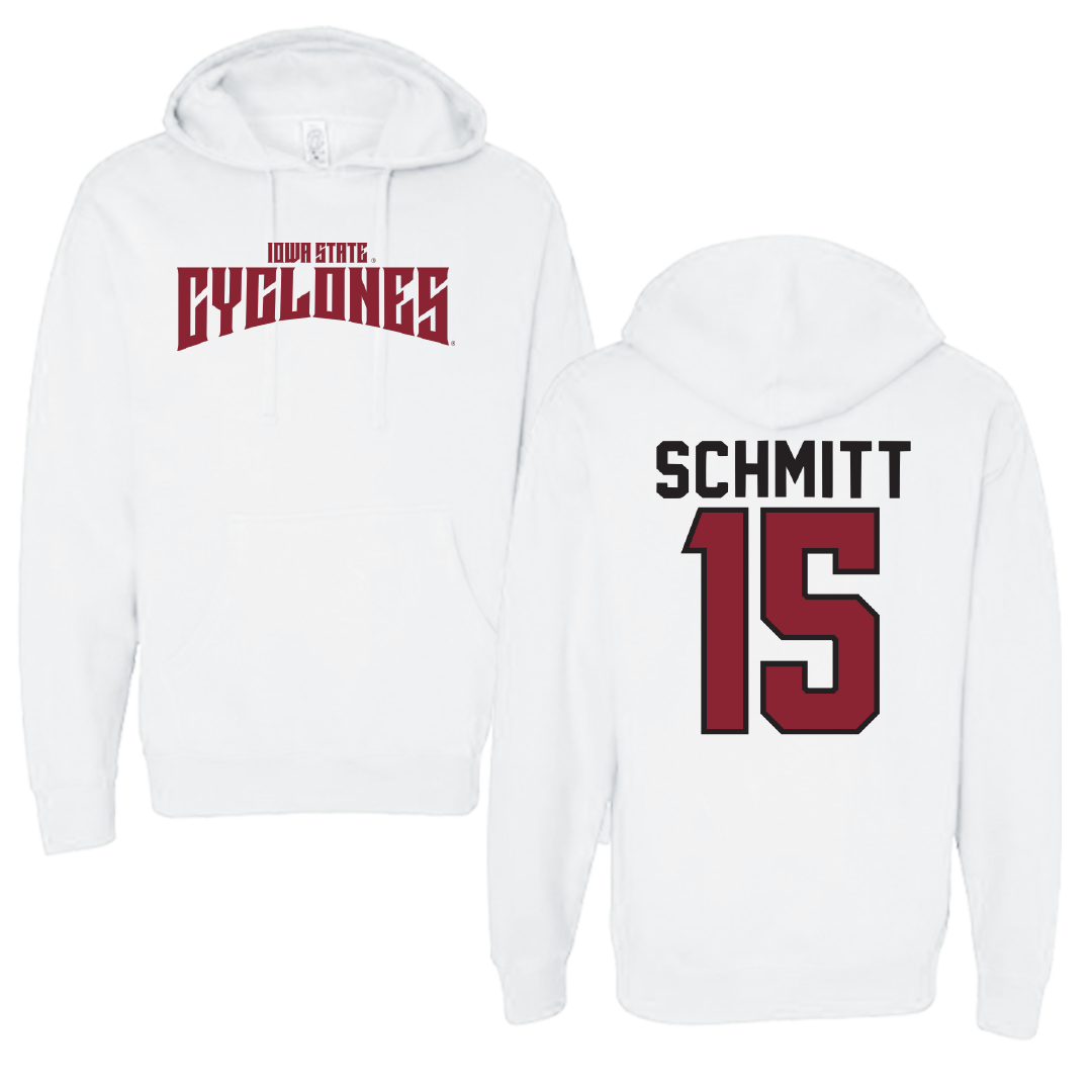 Iowa State University Volleyball White Classic Hoodie - #15 Kiersten Schmitt