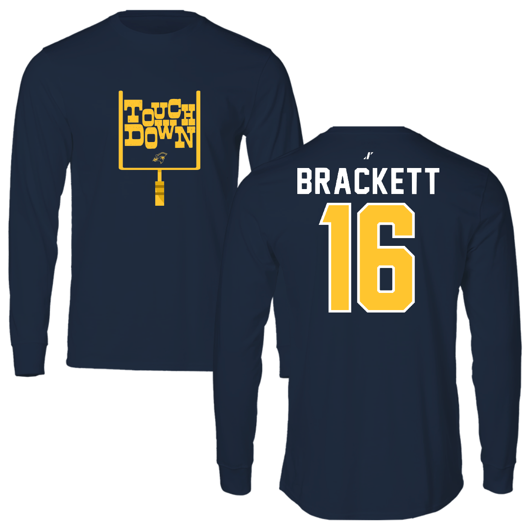 East Tennessee State University Football Navy Touchdown Performance Long Sleeve - #16 Nate Brackett