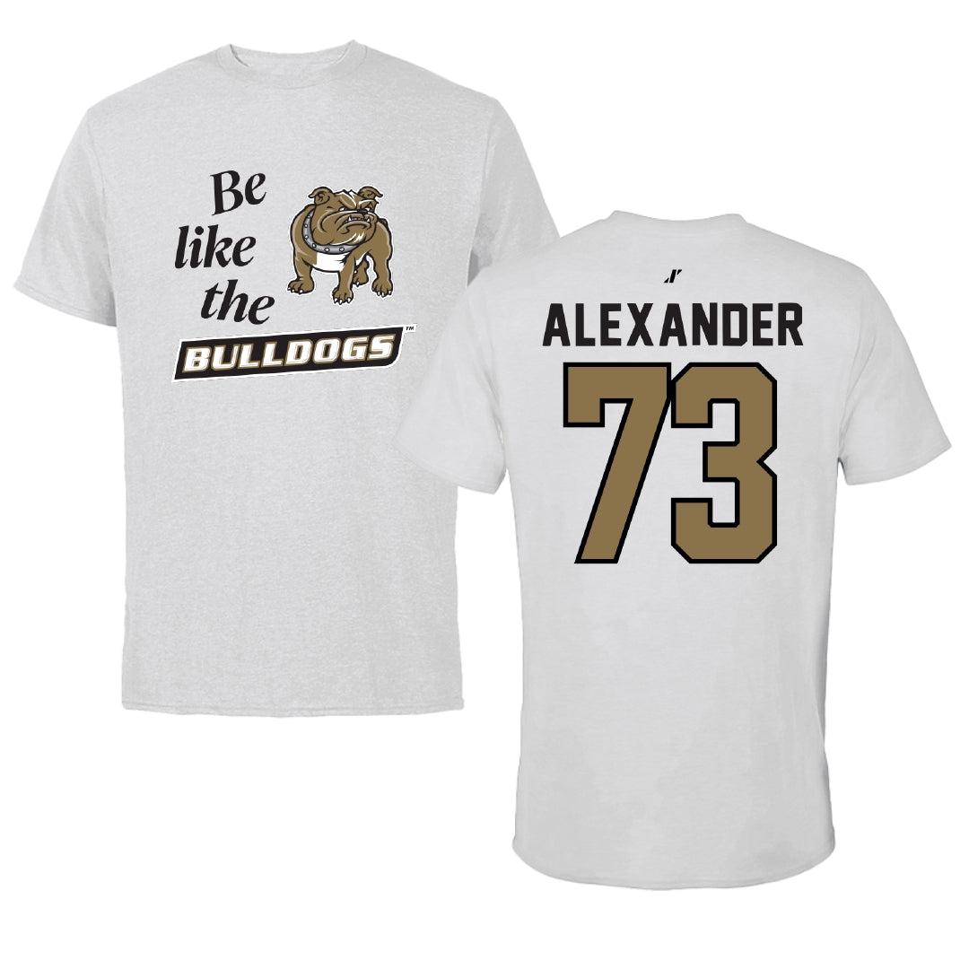 Bryant University Lacrosse Light Gray Be Like Us Tee - #73 Teagan Alexander