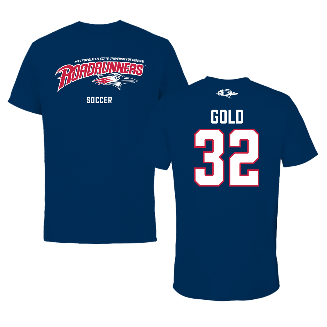 Metropolitan State University of Denver Soccer Navy Performance Tee - #32 Brooklyn Gold
