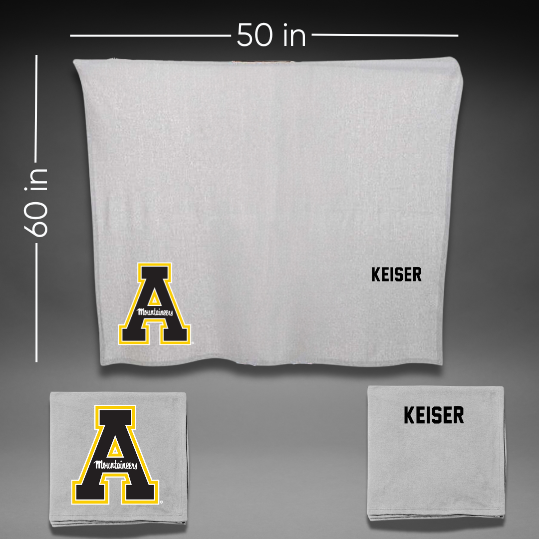 Appalachian State University Wrestling Gray Blanket - Kaden Keiser