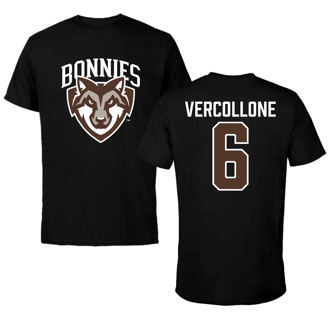 St. Bonaventure University Baseball Black Performance Tee - #6 Conner Vercollone