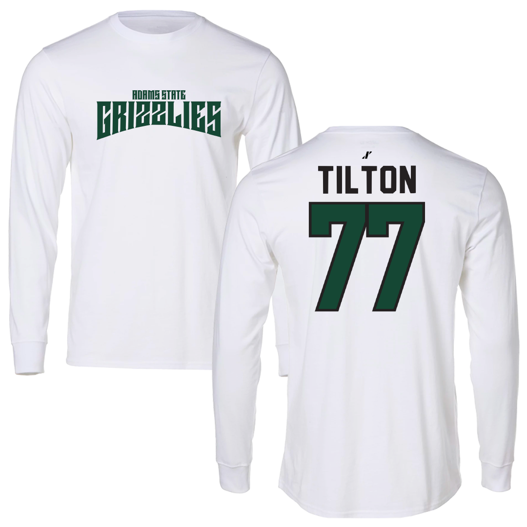 Adams State University Football White Classic Long Sleeve - #77 Wyatt Tilton