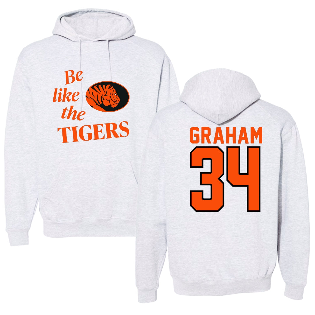 East Central University Football Light Gray Be Like Us Hoodie - #34 Joshua Graham