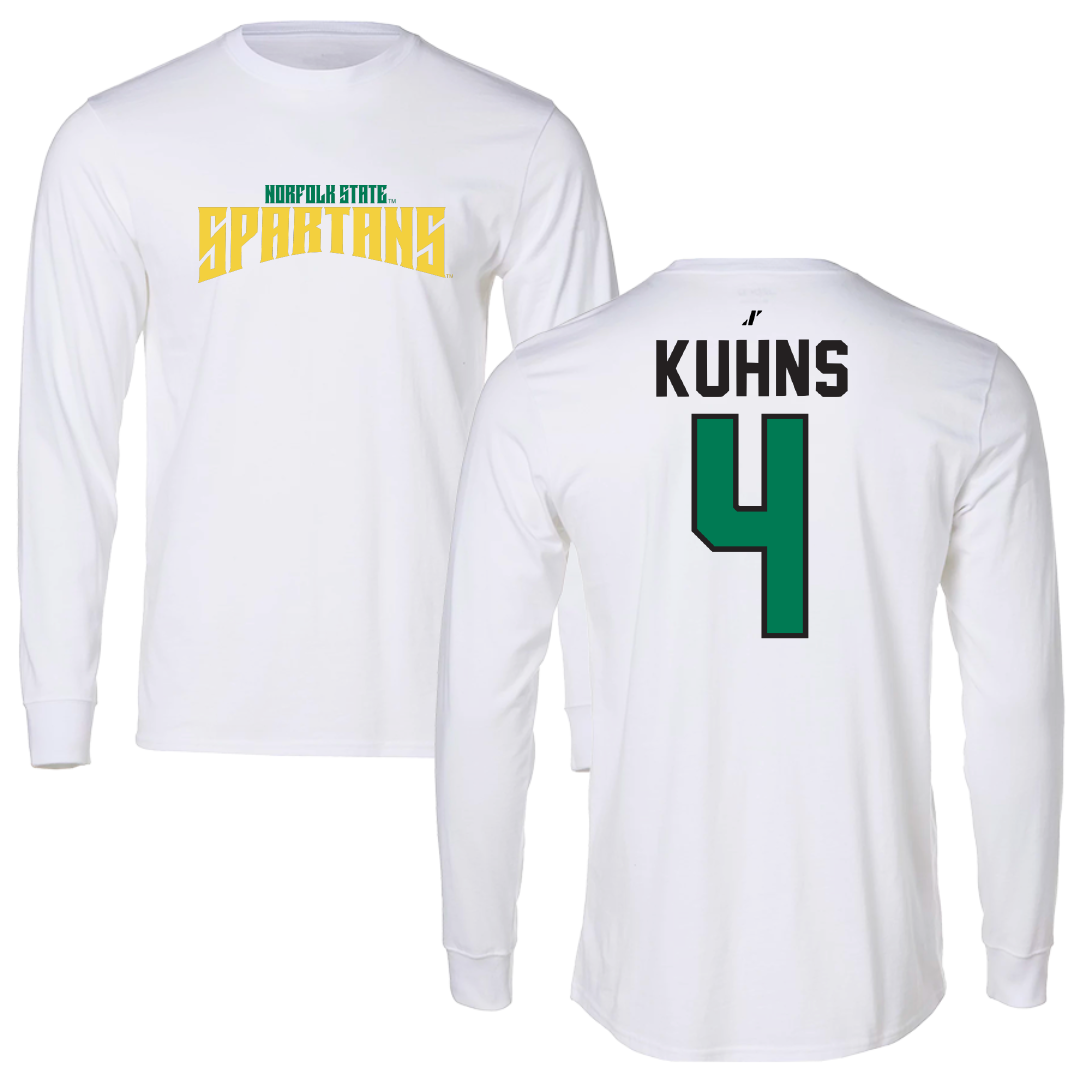 Norfolk State University Football White Classic Long Sleeve - #4 Otto Kuhns