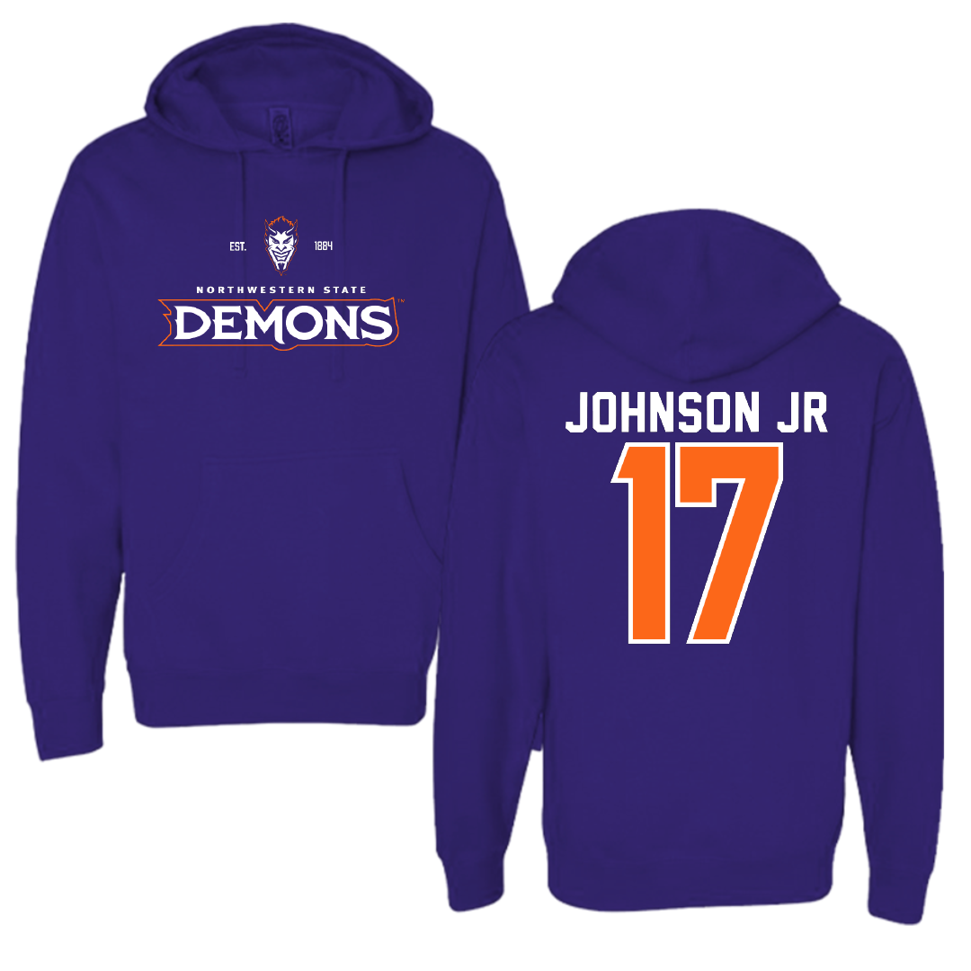 Northwestern State University Football Purple General Hoodie - #17 DJ Johnson Jr