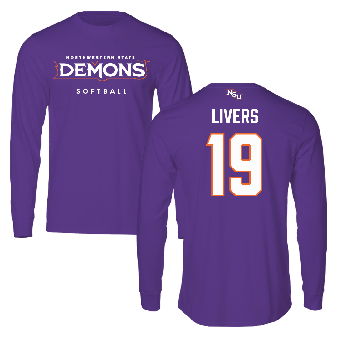 Northwestern State University Softball Purple Demons Performance Long Sleeve - #19 Sophia Livers