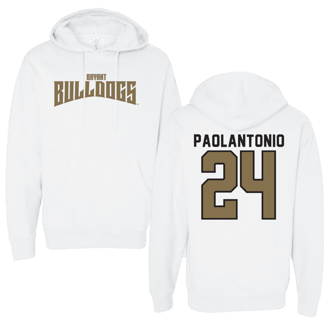Bryant University Softball White Classic Hoodie - #24 Caroline Paolantonio