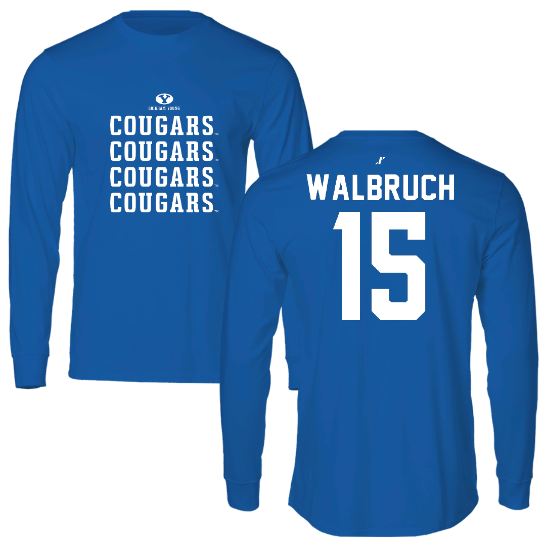 Brigham Young University Soccer Blue General Performance Long Sleeve - #15 Ellie Walbruch