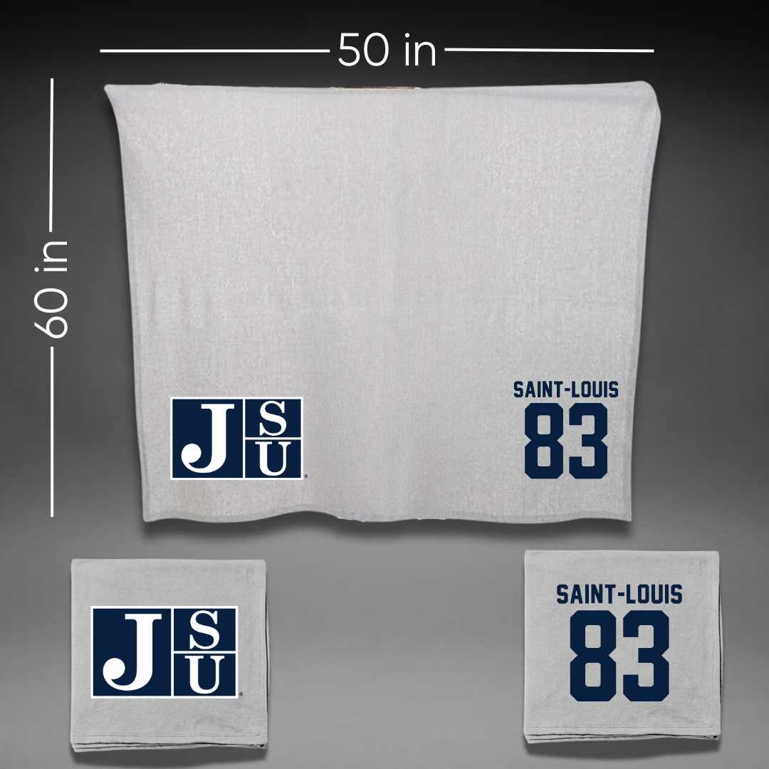 Jackson State University Football Gray Blanket - #83 Sebastien Saint-Louis