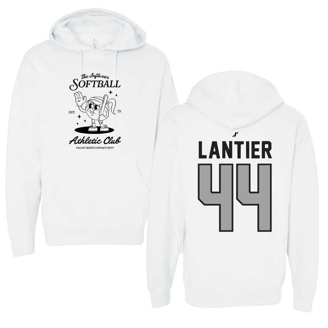 Softball White Influxer Athletic Club Hoodie - #44 Gabby Lantier