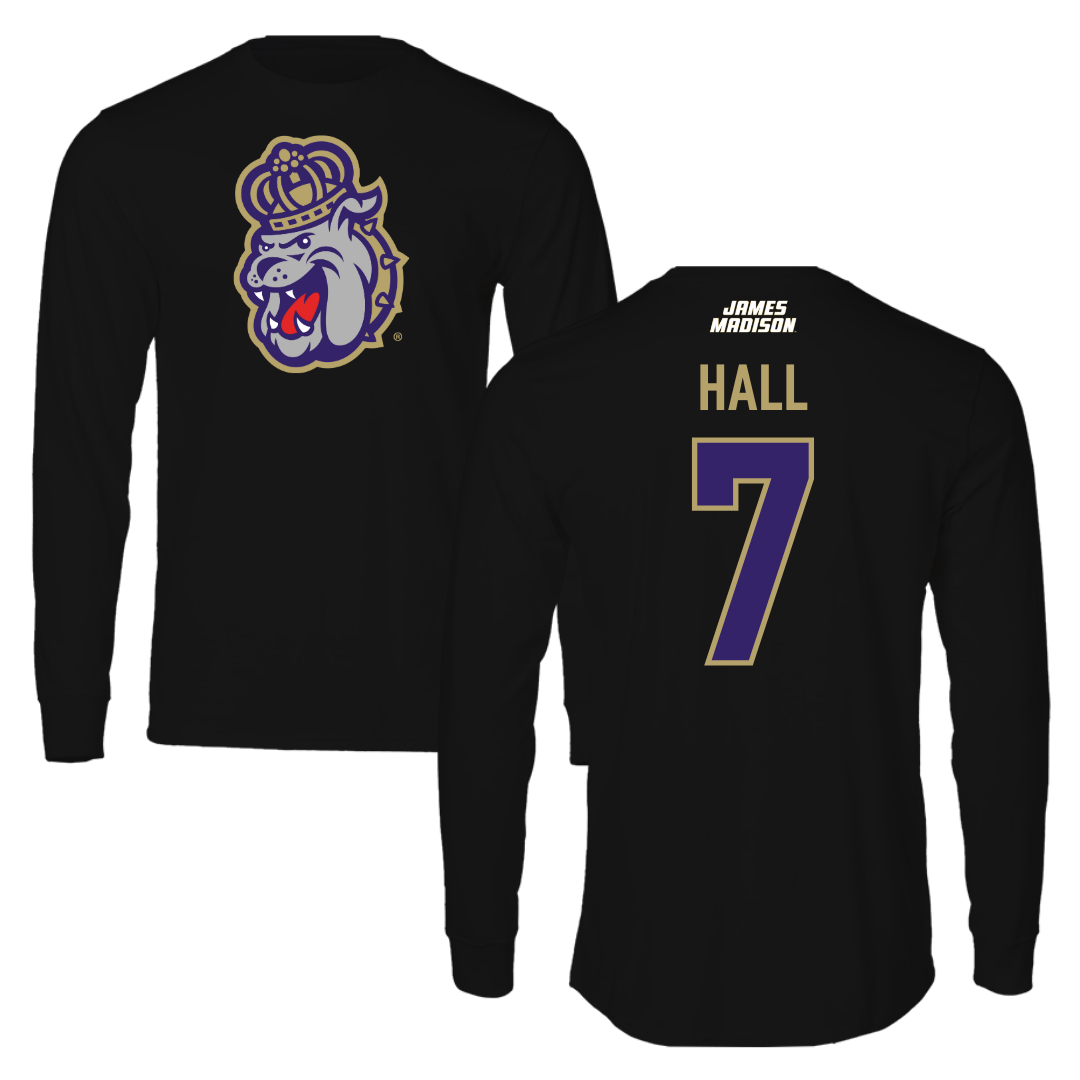 James Madison University Softball Black Long Sleeve - #7 Jasmine Hall