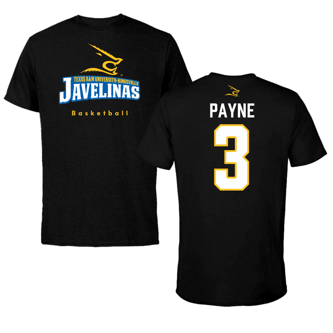 Texas A&M University-Kingsville Basketball Black Tee - #3 Isaiah Payne