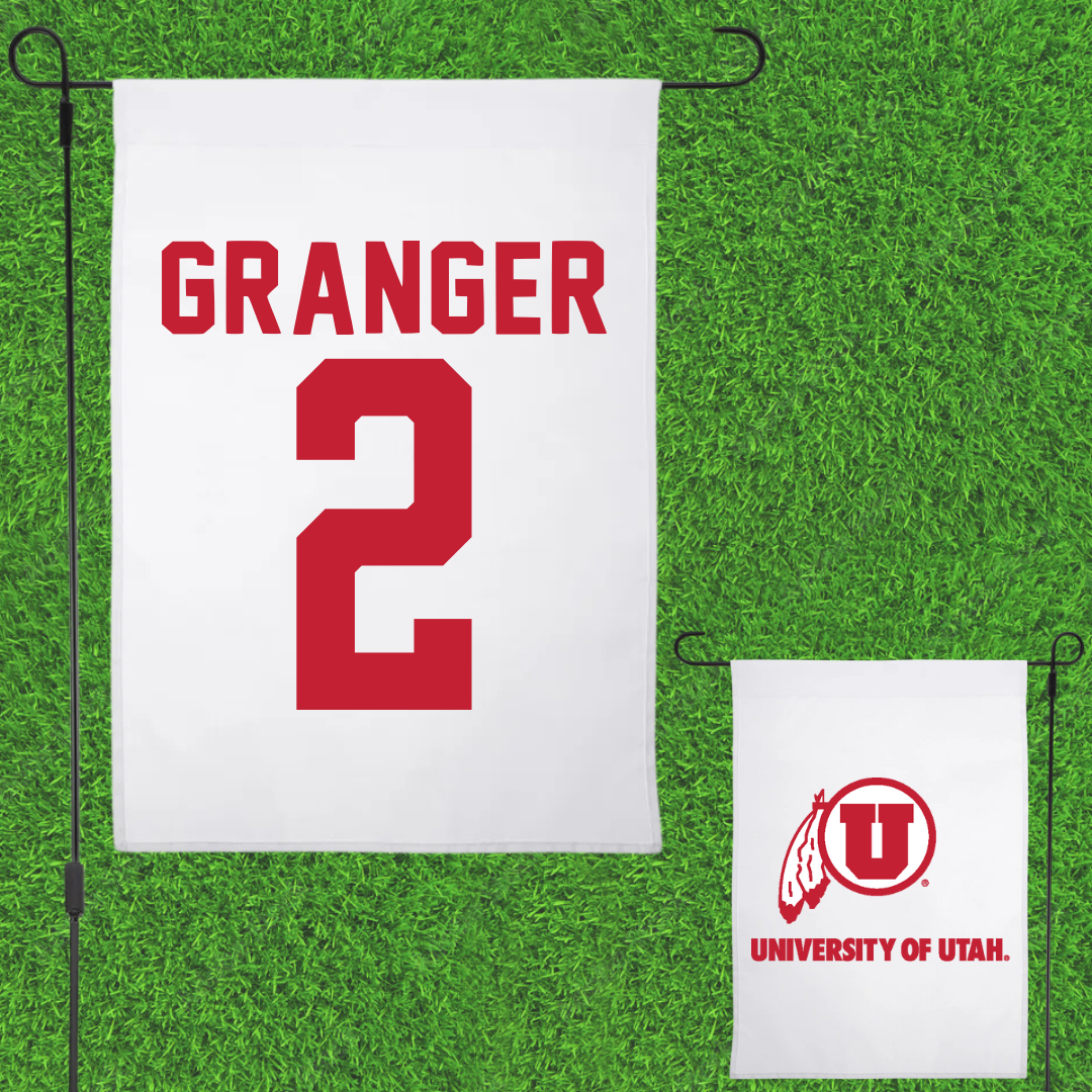 University of Utah Soccer White Garden Flag - #2 Maryn Granger