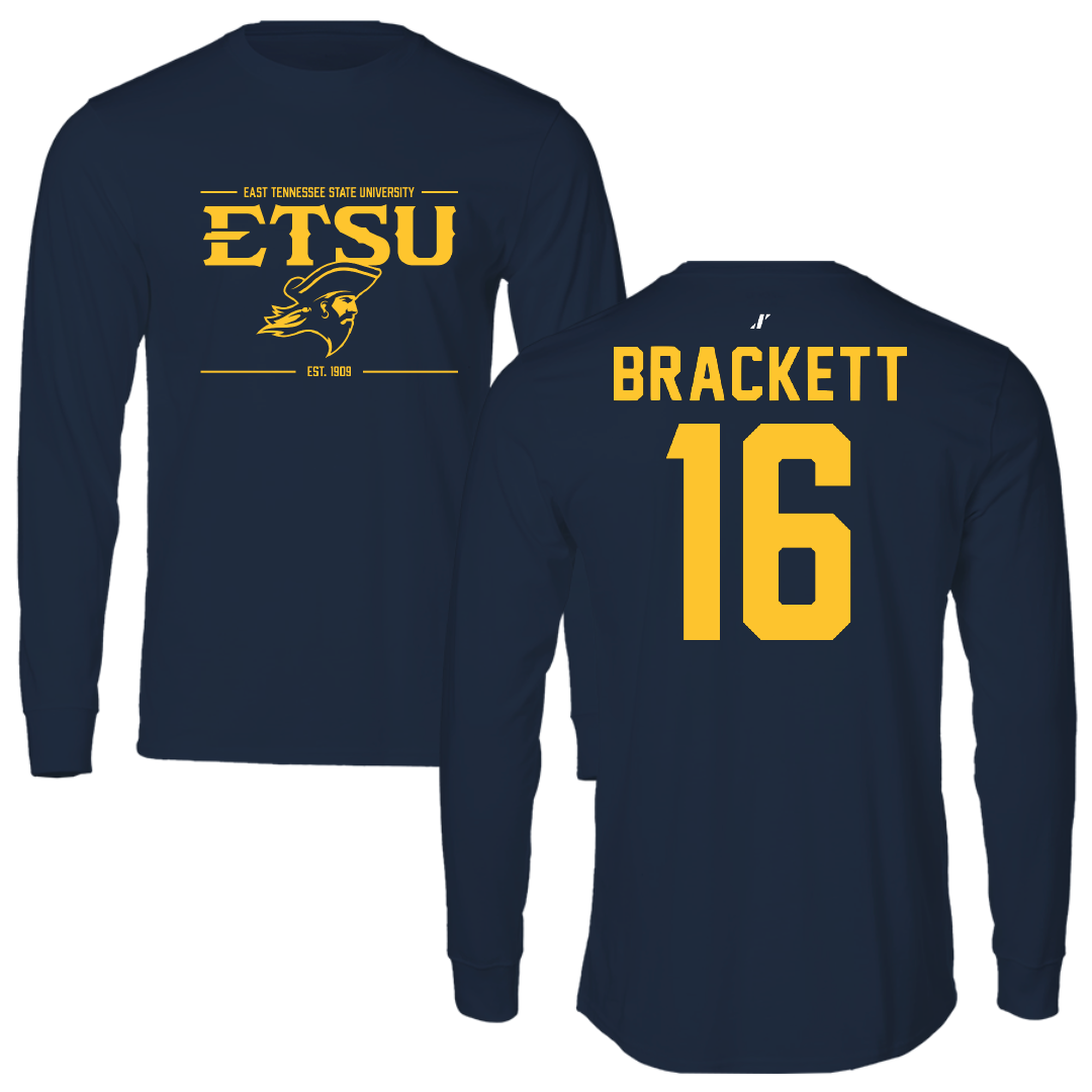 East Tennessee State University Football Navy General Long Sleeve - #16 Nate Brackett