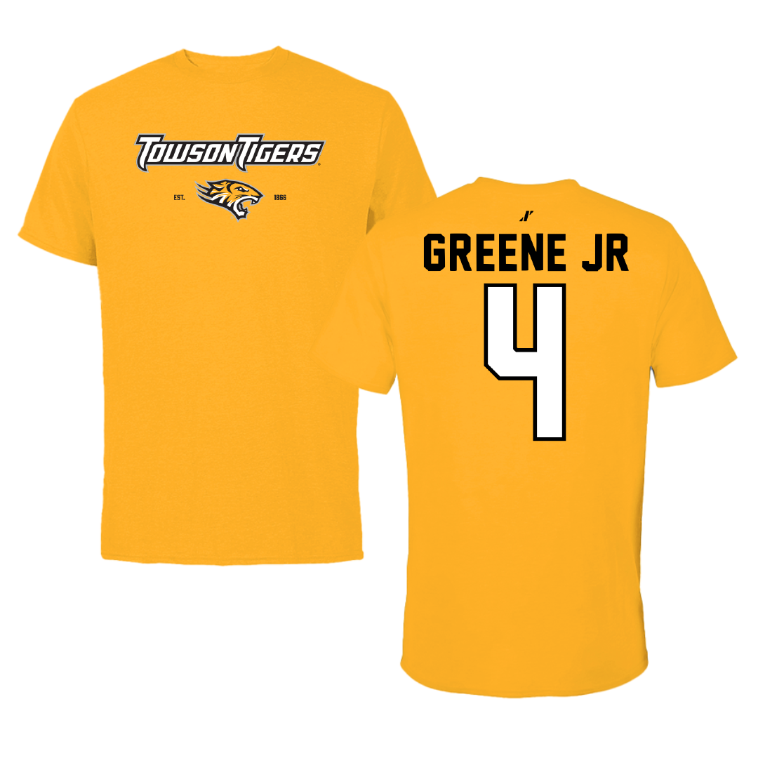 Towson University Football Gold General Tee - #4 Tyrell Greene Jr
