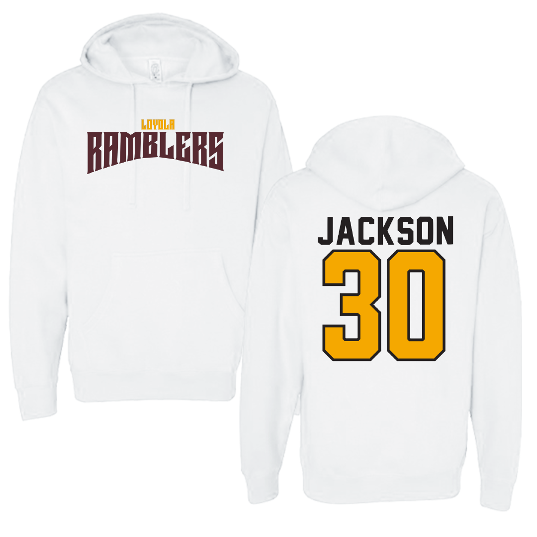 Loyola University-Chicago Basketball White Classic Hoodie - #30 Destiny Jackson