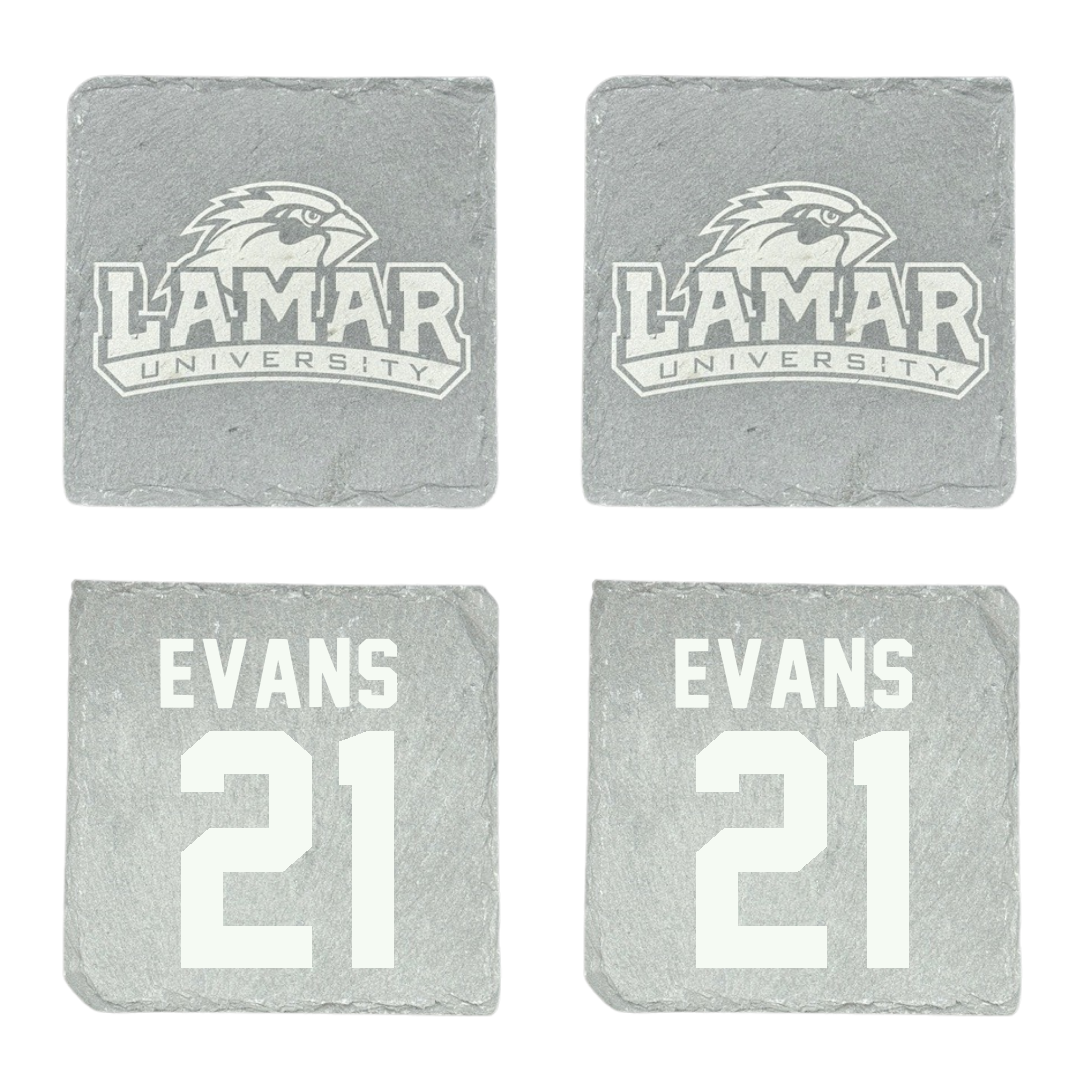 Lamar University Football Stone Coaster (4 Pack)  - #21 Jamarion Evans