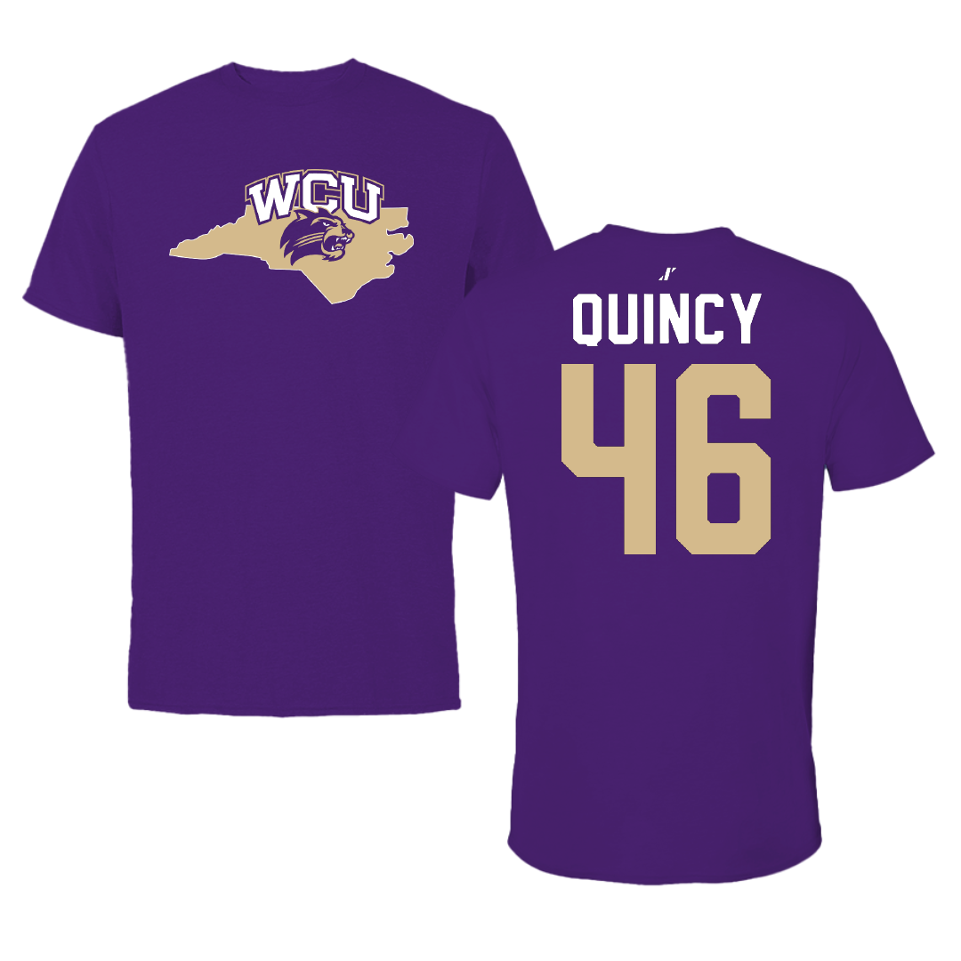 Western Carolina University Baseball Purple State Performance Tee - #46 Adam Quincy