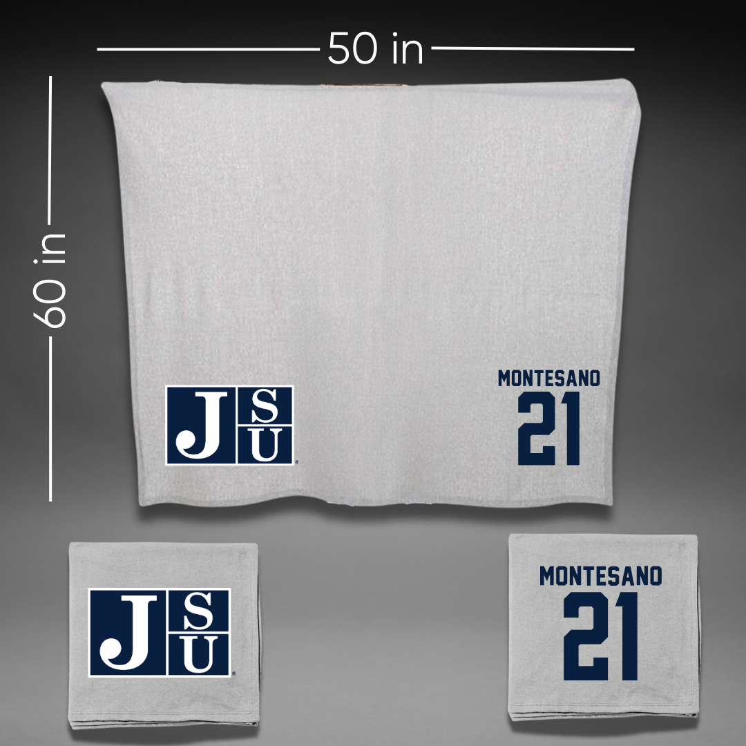 Jackson State University Baseball Gray Blanket - #21 Lenny Montesano